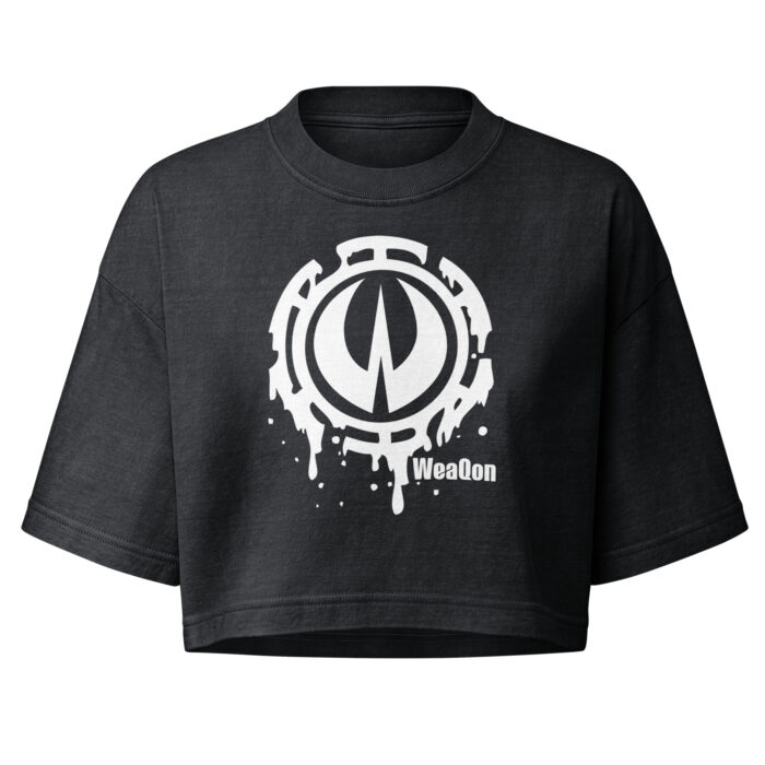 womens-garment-dye-cropped-tee-washed-black-front-6a6b23ab014d6.jpg W Dye Cropped Tee - Image 2