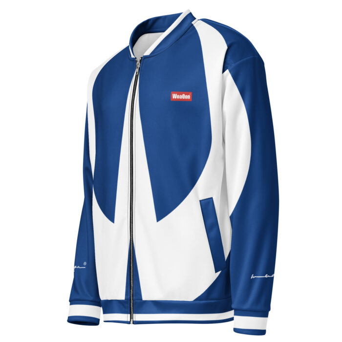 Blue & White Bomber Jacket - Image 3