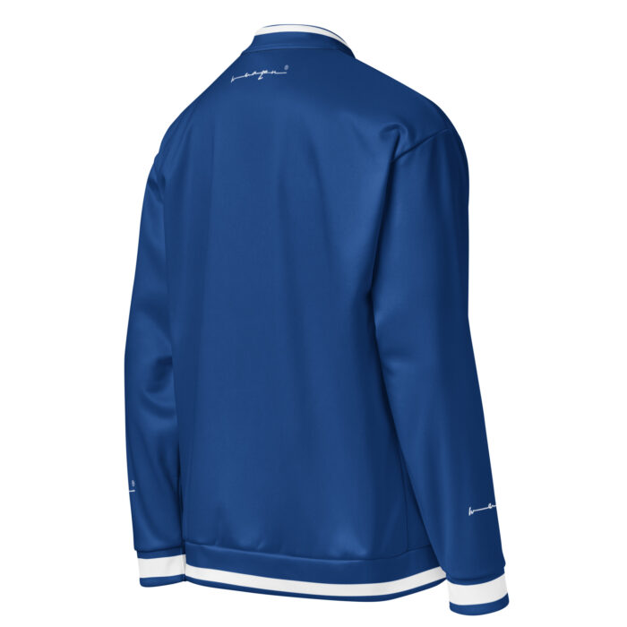 Blue & White Bomber Jacket - Image 4