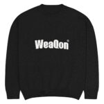 Black fit knitted crew neck sweater - Image 2