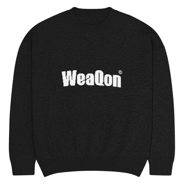 Black fit knitted crew neck sweater - Image 2
