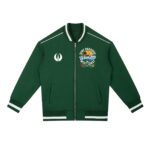 Contrast Piping Zip Bomber Jacket