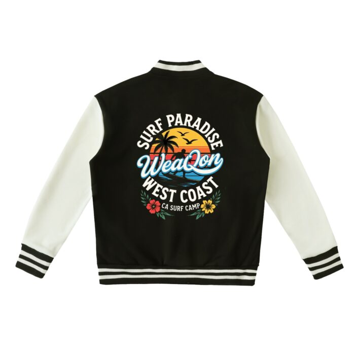 Two-Tone Fleeced Varsity Jacket - Image 2