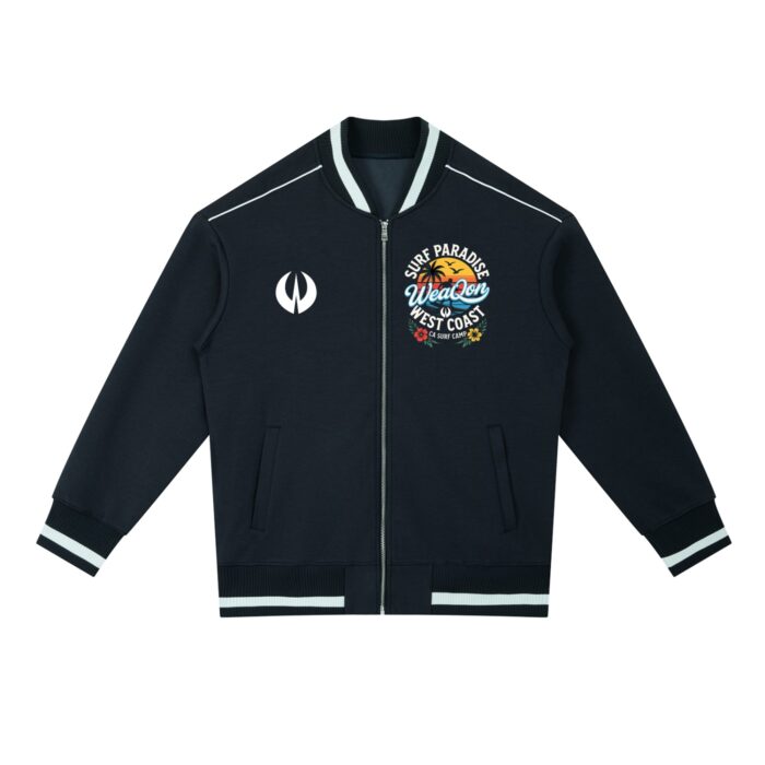 Contrast Piping Zip Bomber Jacket - Image 5