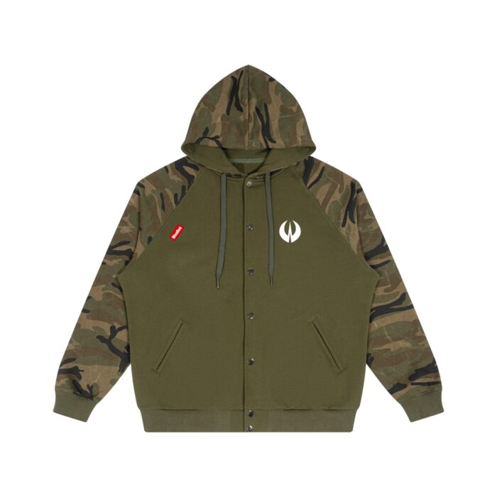 Unisex Camo-Splice Raglan Zip Hoodie - Image 6