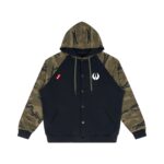 Unisex Camo-Splice Raglan Zip Hoodie
