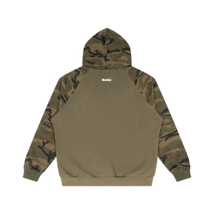 Unisex Camo-Splice Raglan Zip Hoodie - Image 5