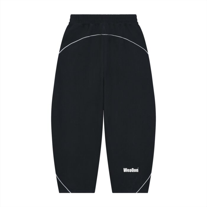 https://ajmall-vc-public-bucket.oss-us-west-1.aliyuncs.com/hugepod/material/custom_printing/7003e2feb9b14cf284f5596148187a9e.png Unisex Piping Fleece Barrel Leg Sweatpants - Image 2