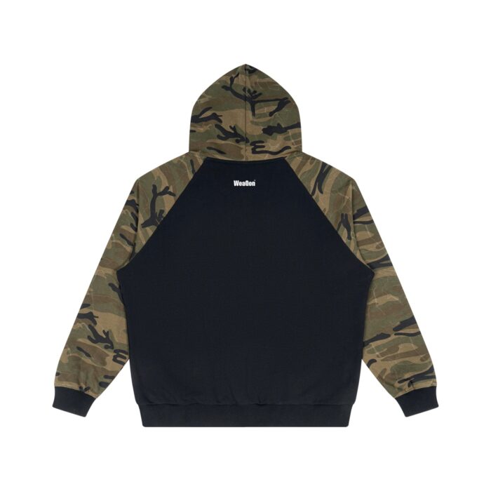 Unisex Camo-Splice Raglan Zip Hoodie - Image 3