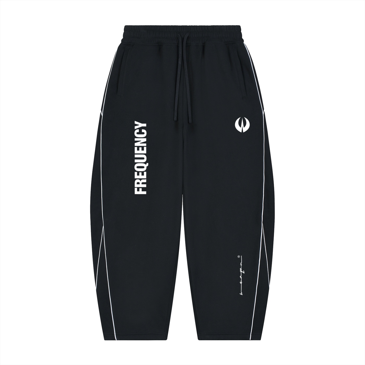 https://ajmall-vc-public-bucket.oss-us-west-1.aliyuncs.com/hugepod/material/custom_printing/b4c84d17535c4529985b03d0491144b2.png Unisex Piping Fleece Barrel Leg Sweatpants - Image 1