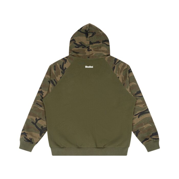 Unisex Camo-Splice Raglan Zip Hoodie - Image 7
